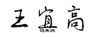 曾慶福王宜高行書個性簽名怎么寫