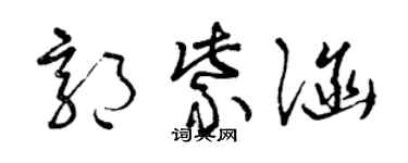 曾慶福郭紫涵草書個性簽名怎么寫