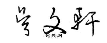 曾慶福吳文軒草書個性簽名怎么寫