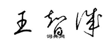 梁錦英王智誠草書個性簽名怎么寫