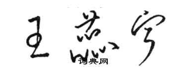 駱恆光王蕊寧草書個性簽名怎么寫