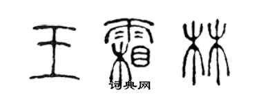 陳聲遠王霜林篆書個性簽名怎么寫