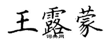 丁謙王露蒙楷書個性簽名怎么寫