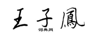 王正良王子鳳行書個性簽名怎么寫