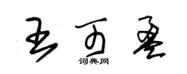 朱錫榮王可盈草書個性簽名怎么寫