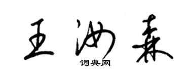 梁錦英王汝森草書個性簽名怎么寫