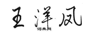 駱恆光王洋鳳行書個性簽名怎么寫