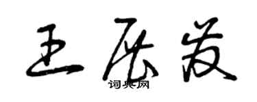 曾慶福王展發草書個性簽名怎么寫