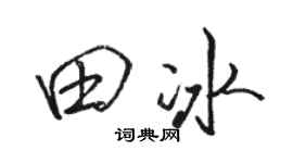駱恆光田冰行書個性簽名怎么寫