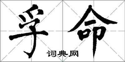 翁闓運孚命楷書怎么寫