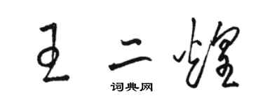 駱恆光王二煌草書個性簽名怎么寫