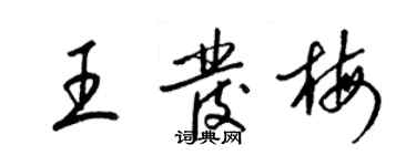 梁錦英王發梅草書個性簽名怎么寫