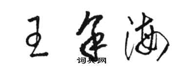 駱恆光王余海草書個性簽名怎么寫