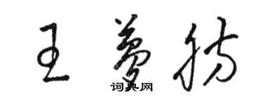 駱恆光王夢肪草書個性簽名怎么寫