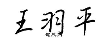 王正良王羽平行書個性簽名怎么寫