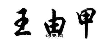 胡問遂王由甲行書個性簽名怎么寫