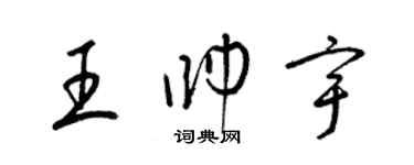 梁錦英王帥宇草書個性簽名怎么寫