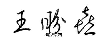 梁錦英王盼喜草書個性簽名怎么寫