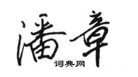 駱恆光潘章行書個性簽名怎么寫