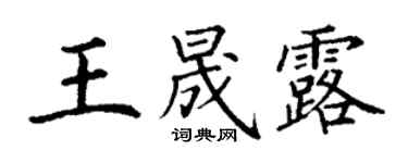丁謙王晟露楷書個性簽名怎么寫