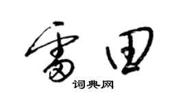 梁錦英雷田草書個性簽名怎么寫