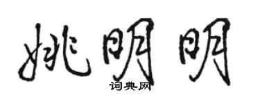 駱恆光姚明明行書個性簽名怎么寫