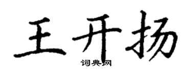 丁謙王開揚楷書個性簽名怎么寫