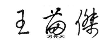 駱恆光王苗傑草書個性簽名怎么寫