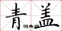 丁謙青蓋楷書怎么寫
