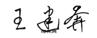 駱恆光王建奔草書個性簽名怎么寫