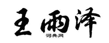 胡問遂王雨澤行書個性簽名怎么寫