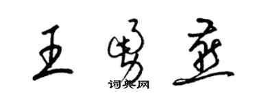 梁錦英王勇燕草書個性簽名怎么寫