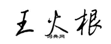 王正良王火根行書個性簽名怎么寫
