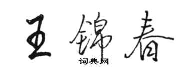 駱恆光王錦春行書個性簽名怎么寫