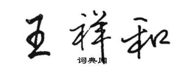 駱恆光王祥和行書個性簽名怎么寫