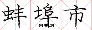 龐中華蚌埠市楷書怎么寫