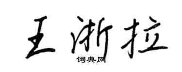 王正良王浙拉行書個性簽名怎么寫
