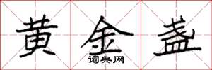 袁強黃金盞楷書怎么寫