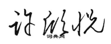 駱恆光許欣悅草書個性簽名怎么寫