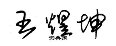 朱錫榮王煜坤草書個性簽名怎么寫