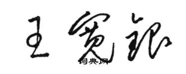 駱恆光王寬銀草書個性簽名怎么寫