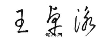 駱恆光王卓泳草書個性簽名怎么寫