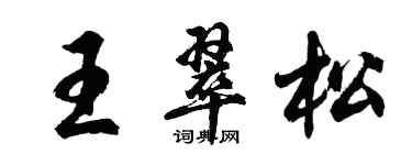 胡問遂王翠松行書個性簽名怎么寫