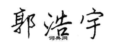 王正良郭浩宇行書個性簽名怎么寫