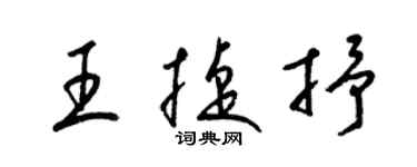 梁錦英王捷抒草書個性簽名怎么寫