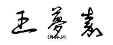 曾慶福王夢嘉草書個性簽名怎么寫