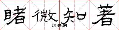 曾慶福睹微知著隸書怎么寫