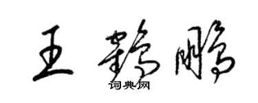 梁錦英王鶴鵬草書個性簽名怎么寫