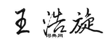 駱恆光王浩旋行書個性簽名怎么寫