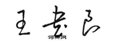 駱恆光王書良草書個性簽名怎么寫